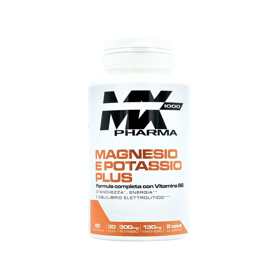 MAGNESIO E POTASSIO PLUS - Integratore alimentare a base di Magnesio, Potassio e Vitamina B6
