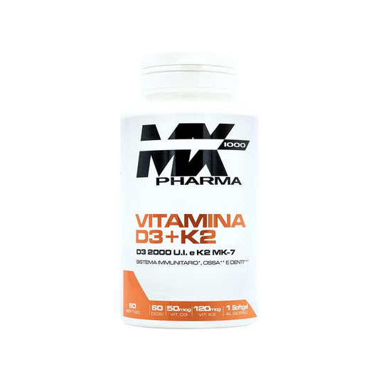 VITAMINA D3 + K2 - Integratore alimentare a base di Vitamina D3 e K2 in Softgel